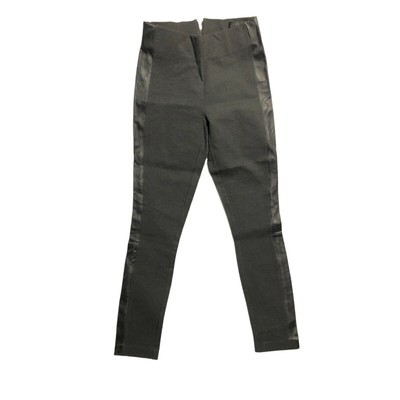 J Crew Women's Size 00S Pixie Pants Leather Tux Stripe #E1228 Charcoal