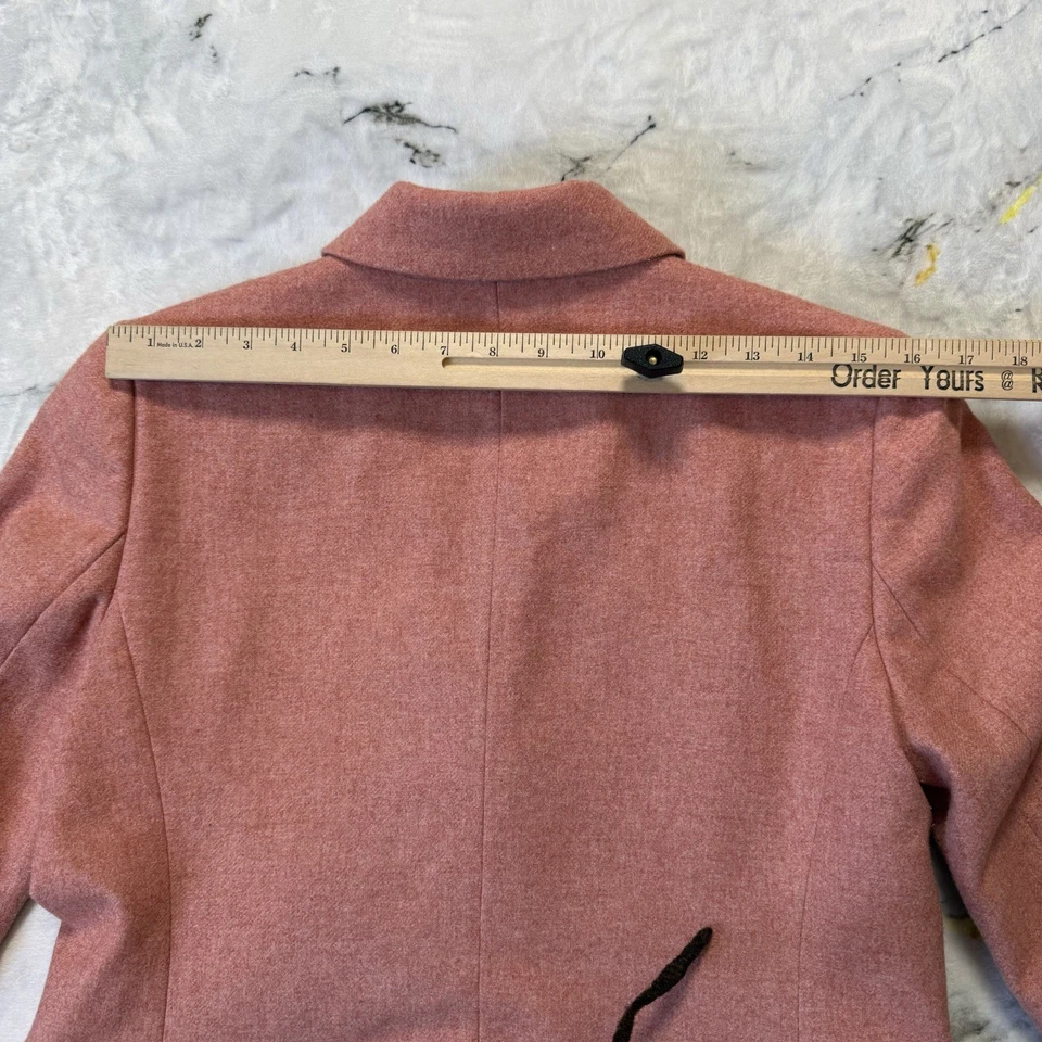 Blazer Ann Taylor Loft Mujer Talla 6 Rosa Mezcla Lana Doble Pecho Chaqueta Foto 4 de 4