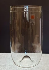 Carlo Moretti Murano Glass Vase – 12” Hand-Blown Clear Etched Line Design- Italy