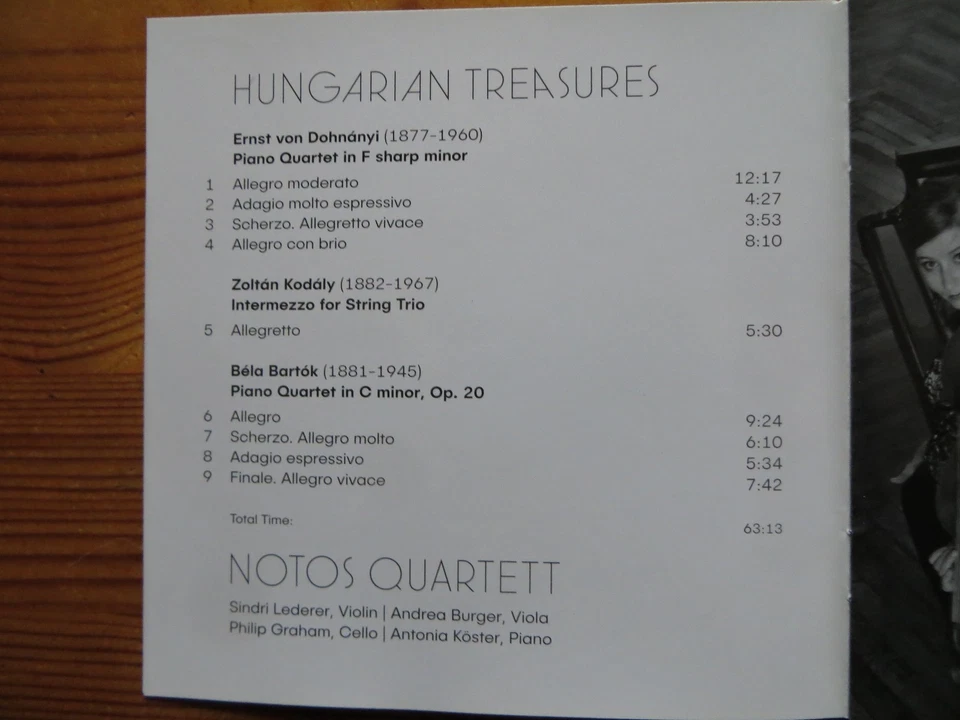 Notos Quartett: Hungarian Treasures - Bartok, Dohnanyi, Kodaly - Bild 2 von 3