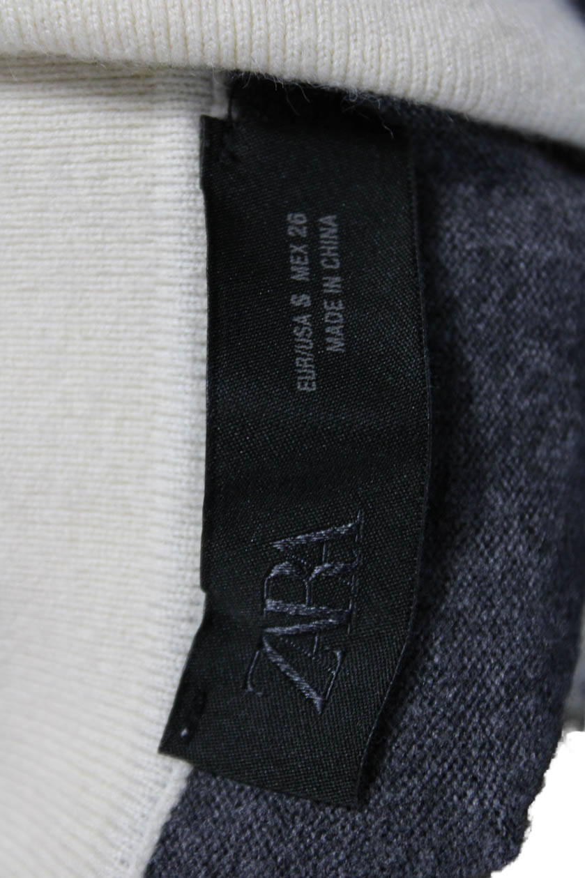 Zara Womens Basic Collared Short Sleeve Sweater G… - image 6