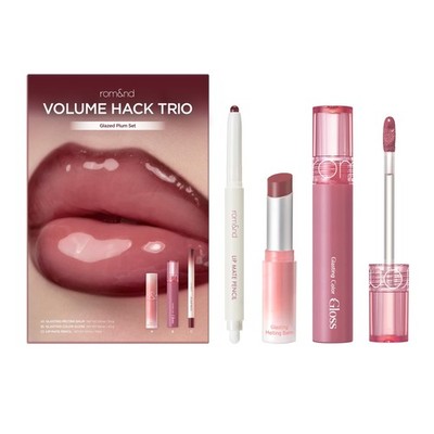 rom&nd Volume Hack Trio Glazed Plum Lip 1 Count (Pack of 1), Set 