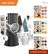 Manual Cheese Grater Plastic 3 Blades Non-slip Suction Base for Veg Nuts