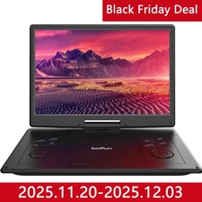 15.7" Portable DVD Player with 14.1" Large HD Screen, 6 Hrs Rechargeable Battery