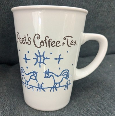 Highwave Peet s Coffee + Tea Rooster Petroglyph Mug Takeout Cup 12 oz