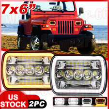 Fit Jeep Wrangler Yj 1987-1995 Pair 5x7 7x6 Led Headlight Hi-lo Drl Turn Signal Fit Jeep Wrangler Yj 1987-1995 Pair 5x7 7x6 Led Headlight Hi-lo Drl Turn Signal