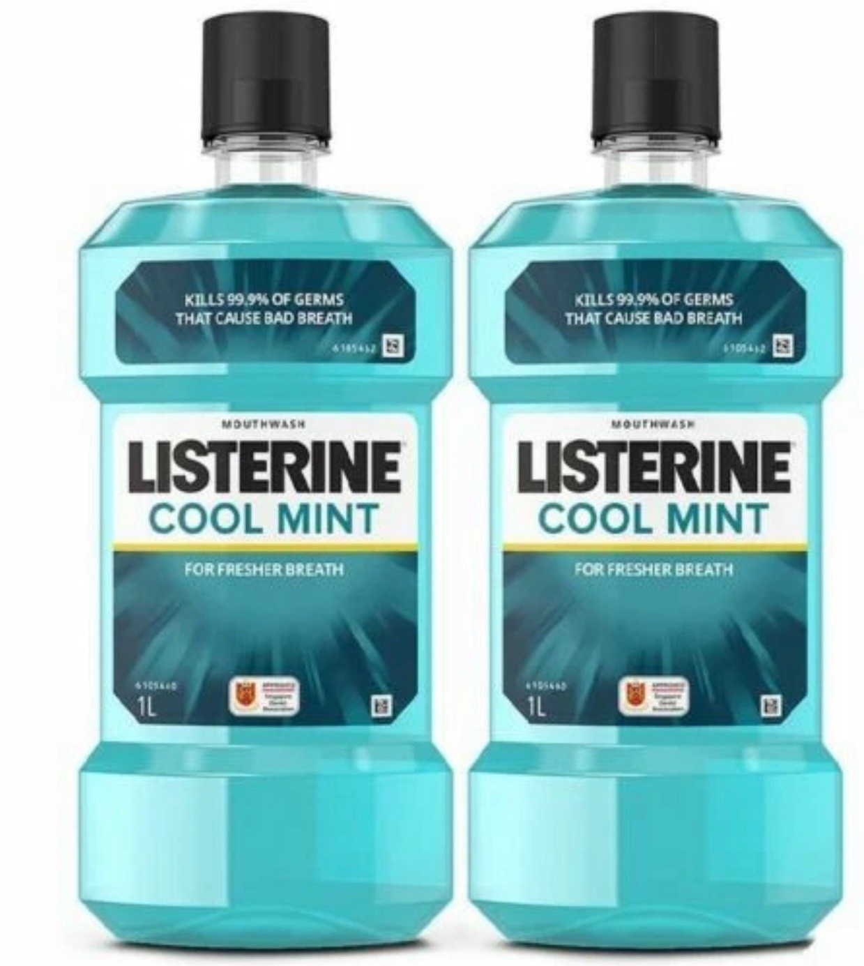 X 2 Listerine Mouthwash Cool Mint Milder Taste Zero Alcohol 500ml
