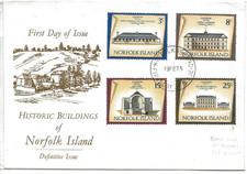 Norfolk Island Comm/First Day Covers - Historic Buildings  1975 (CW386)