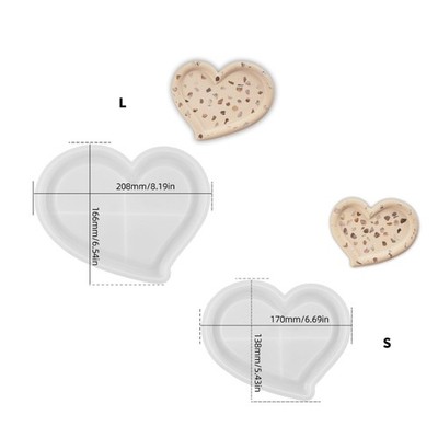 Easy Cleaning Silicone Heart Tray Mold for Cement Gypsum Casting Projects