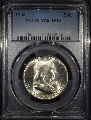 1948 Franklin Half Dollar "PCGS MS64 FBL"