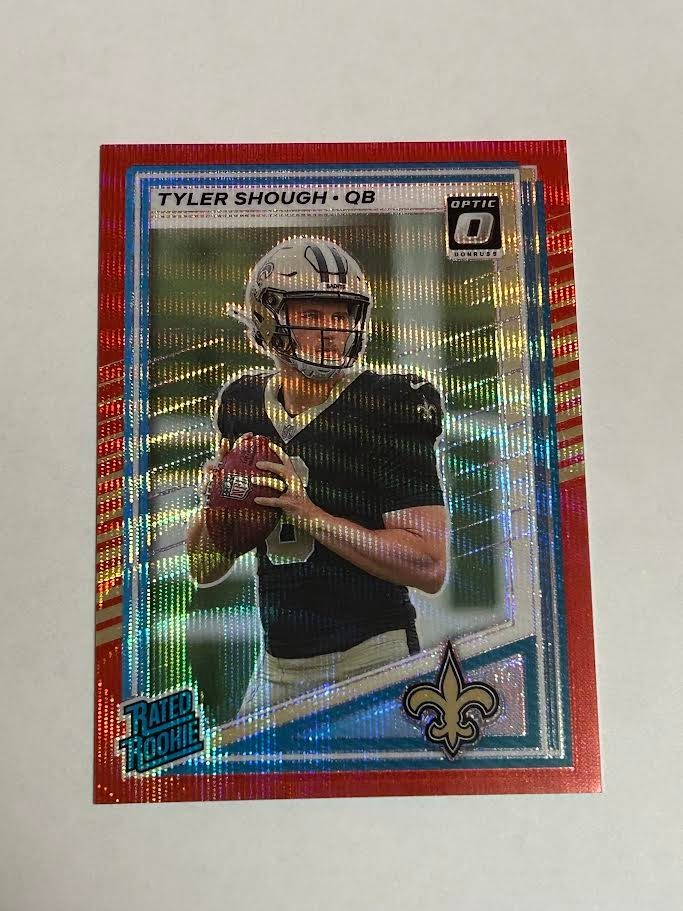2025 Panini Donruss - Tyler Shough Red Wave Optic Preview #304 (RC) Saints
