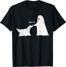Retro Vintage Goth Ghost Boo-p Dog Nose Graphic Halloween T-Shirt