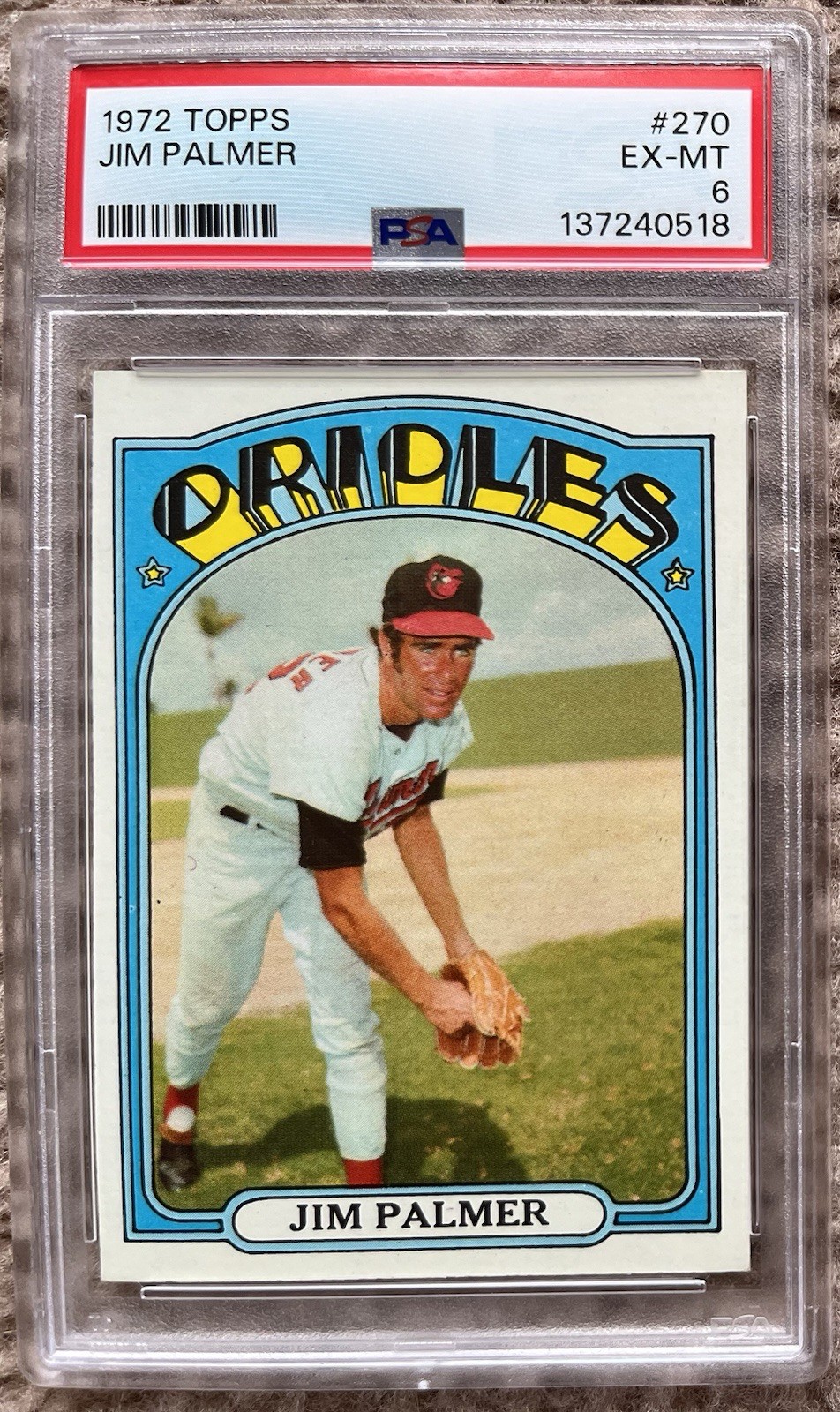 1972 Topps #270 Jim Palmer PSA 6 Baltimore Orioles