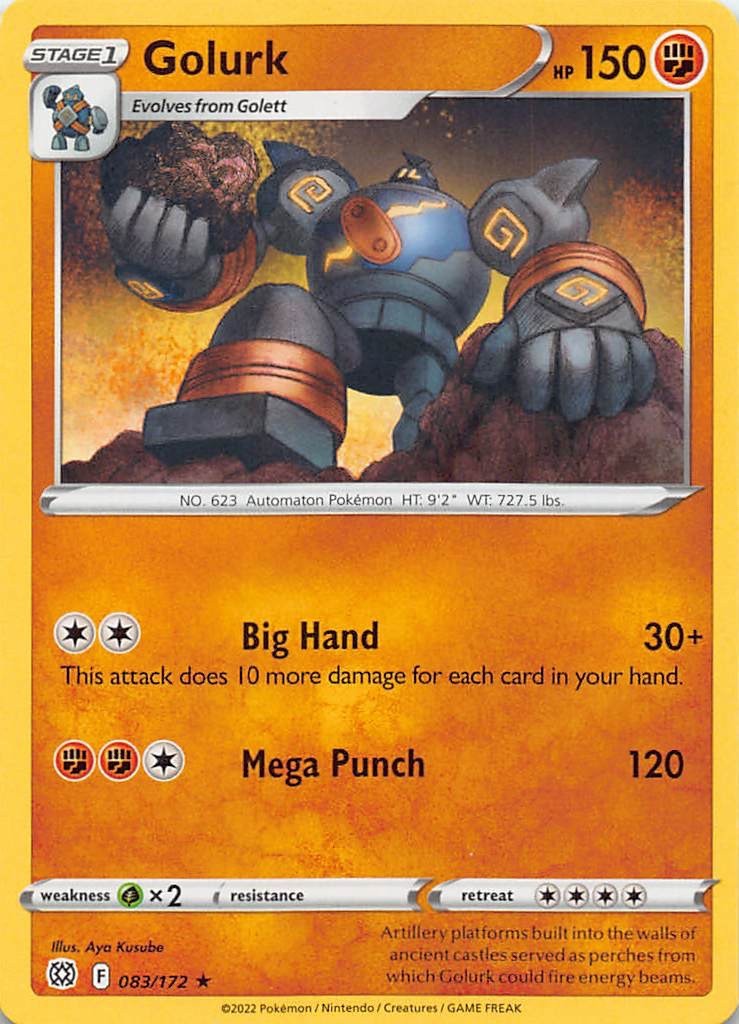 Golurk 083/172 Brilliant Stars Rare Non Holo Pokemon TCG