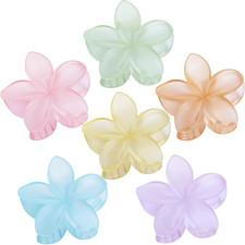 Flower Hair Clips for Women 6 Pcs Hawaiian Large Claw Clips Plumeria