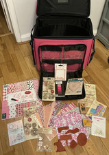 💖 Craft Rolling Tote Bag Clearout Bundle 💖 Scrapbook/Cardmaking Papers Stamps