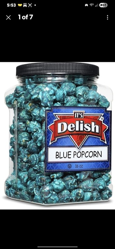 Gourmet Blue Raspberry Flavored Popcorn by It's Delish – 16 Oz Jumbo Container