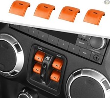 Window Button Covers, 4PCS Center Console Window Switch Cover In Color: Orange