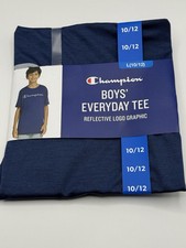 NWT Boys Champion Blue Everyday Tee --reflective logo graphic