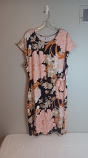 Liz Claiborne Floral T-Shirt Dress Sz XXL New With Tags