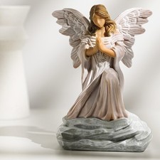 Guardian Angel Statue with Praying Hands - Sympathy, Remembrance, Healing, an...