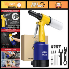 Heavy Duty Air Rivet Gun Set - 3/32", 1/8", 5/32", 3/16" Pneumatic Riveter for D