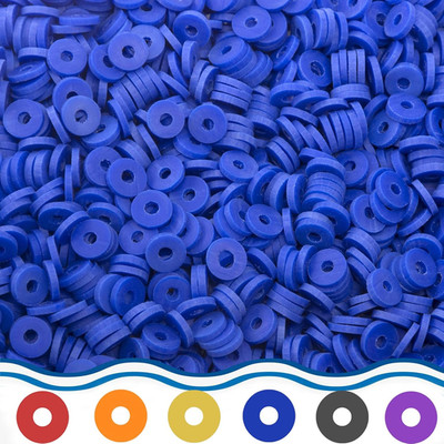 Blue Clay Beads(6Mm,4300 Pcs) Clay Beads for Bracelet Making Kit, Flat round Pol