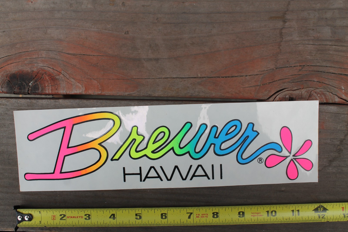 Dick Brewer Surfboards Hawaii Neon 80's Rainbow OG VXXLA Vintage
