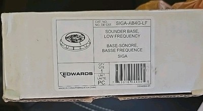 Edwards SIGA-AB4G-LF Low Frequency Audible Det Sounder Base NEW -FREE SHIPPING-
