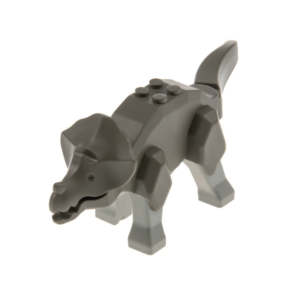 1X Lego Animal Dinosaur Triceratops Dark Gray Legs Light Gray 5975 Tricera02