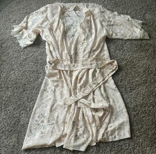 Vintage California Dynasty Robe Nightgown Set 1x Rose Floral Print Wedding Fancy