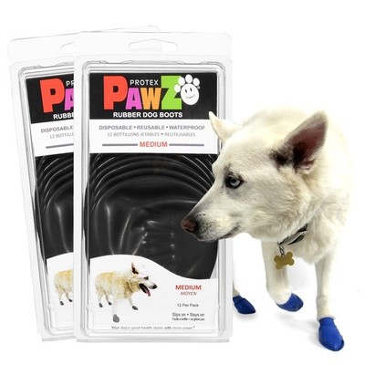PawZ Rubber Dog Boots for Medium Paws - All-Weather Waterproof Dog Shoes, Ant...