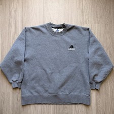 Vintage Adidas Crewneck Sweatshirt Mens M Gray Embroidered Logo Pullover 90s