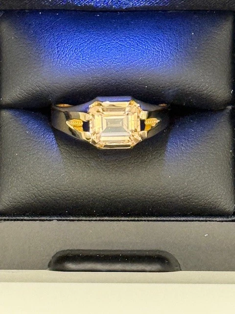 Anel Morganite 2,41 ct – 10K Hallmarked ouro, tamanho 10,75, corte vívido e matiz - Imagem 3 de 4