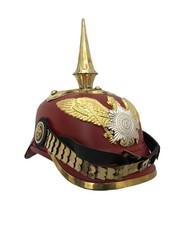 German Prussian Pickelhaube Imperial Officer Spike Helmet Wearable for Adults