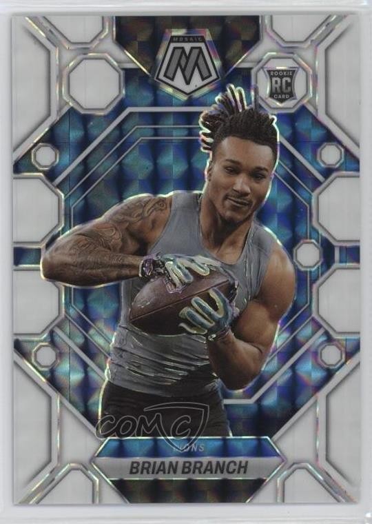 2023 Panini Mosaic Rookies White Mosaic Prizm 25/25 Brian Branch #287 f9s