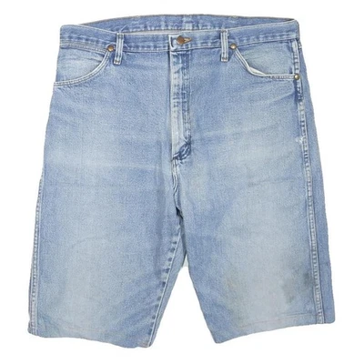 WRANGLER Femmes Bleu Denim Short L W38 Décontracté Coupe Classique Coton Mélange - Photo 1/4