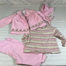 Vintage 70s Thomas Paddington Bear 4 Piece Outfit 12 Months Pink Embroidered C1
