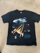 Vintage 90s Star Wars Episode 1 All Over Print T Shirt Movie Battleship XL.