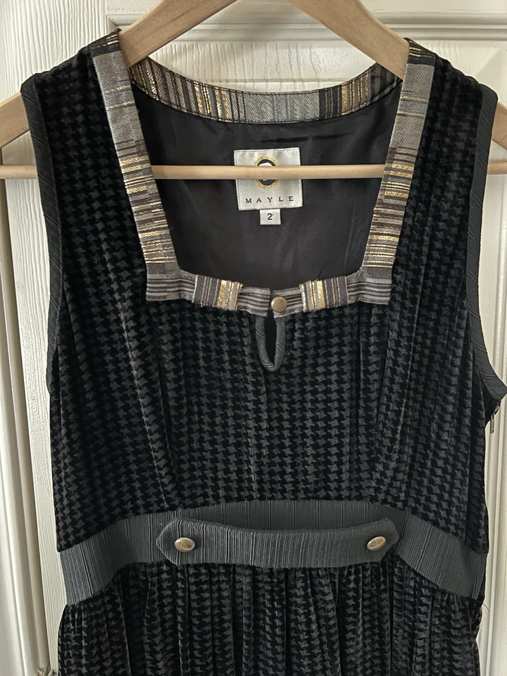 Vestido de pata de gallo de terciopelo Maison Mayle talla 2 Foto 3 de 4