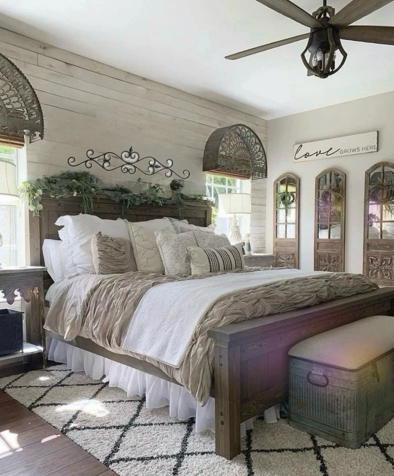 Placa de pared de hierro Fleur de Lis antiguo país francés Shabby Chic decoración de colección 2 lados Foto 3 de 4