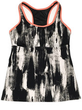 TYR Women's Size S 4/6 Dry Brush Swim 2N1 Black/White Mid Impact Tank Top