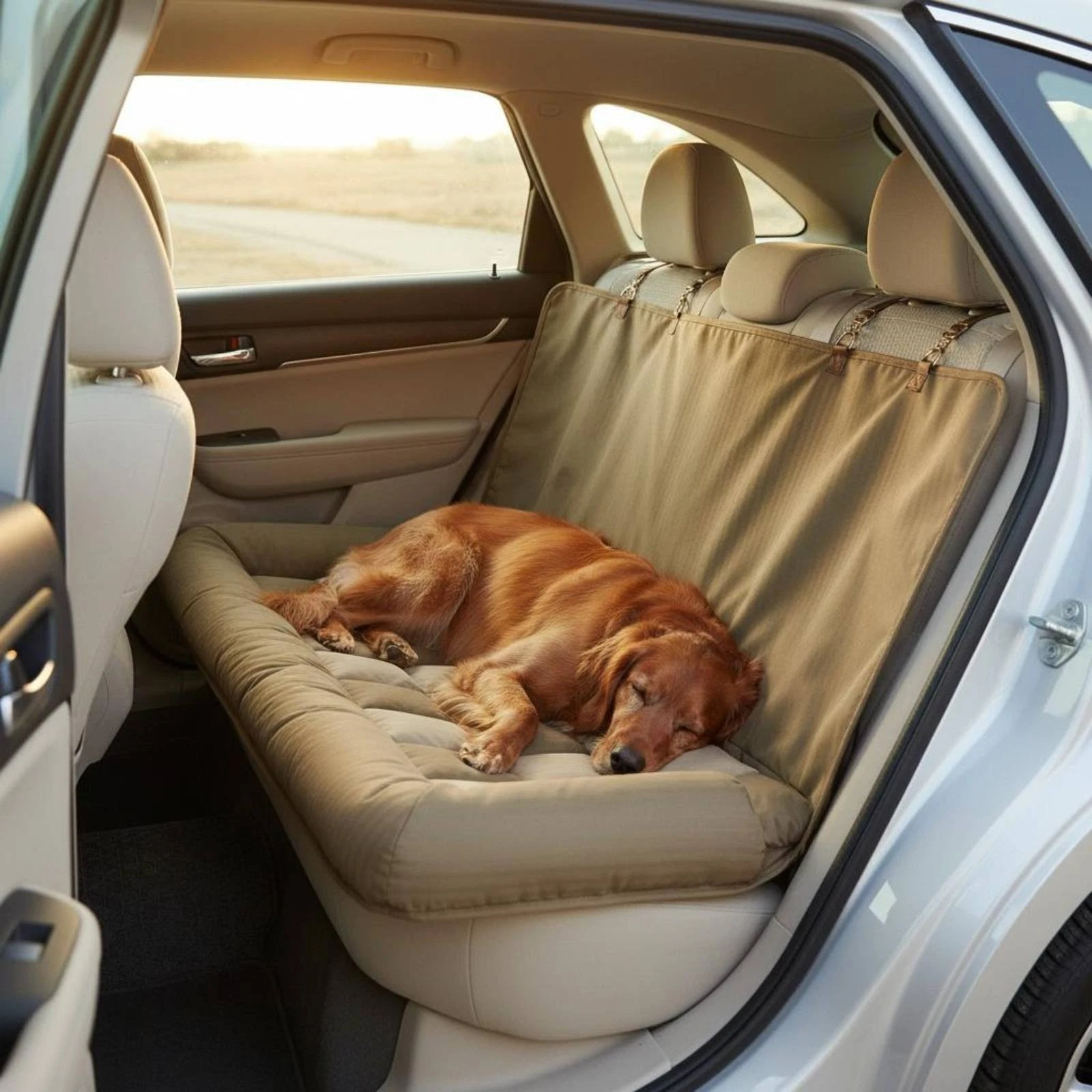 Car Back Seat Pet Bed Padded Dog Car Bed Soft and Snug for Dogs