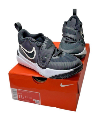 #ad Nike Team Hustle D 11 PS Kids Boys Basketball Shoes Black White Size 11C $38.99