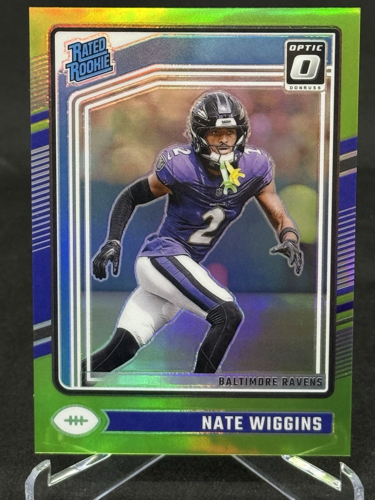 2024 Panini Donruss Optic Rated Rookie Nate Wiggins #281 Green Prizm /50 RC