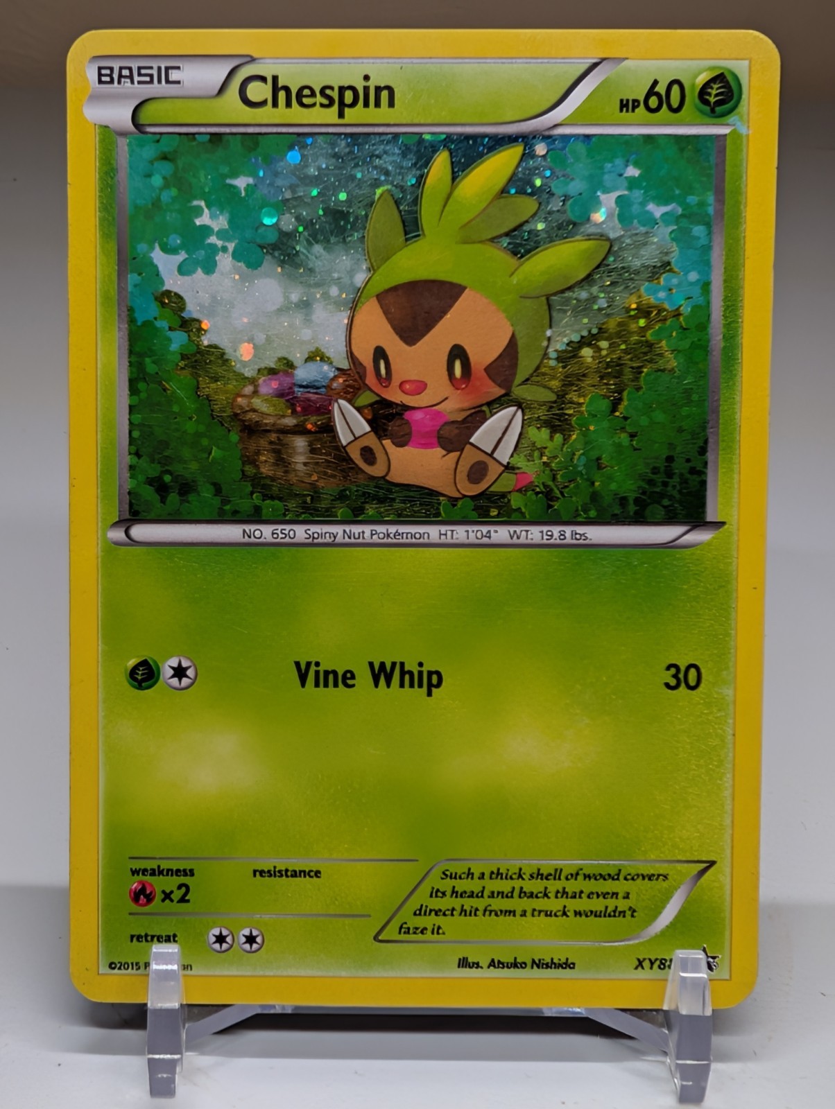 Chespin XY88 Promo Cosmo Holo Rare Pokemon X&Y 2015 LP