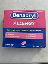 benadryl 25mg 48 Tablets Exp 08/31/2026