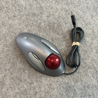 Logitech Trackman Marble Wired USB Trackball Mouse Ambidextrous Gray T-BC21