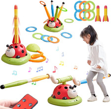 3-in-1 Musical Jump, Toss  Rocket Launcher Toy for Kids Ages 4-13