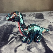 TY Flippables Tremor Dinosaur Sequin 12” NASA SpaceX Beanie Baby Rave Disco